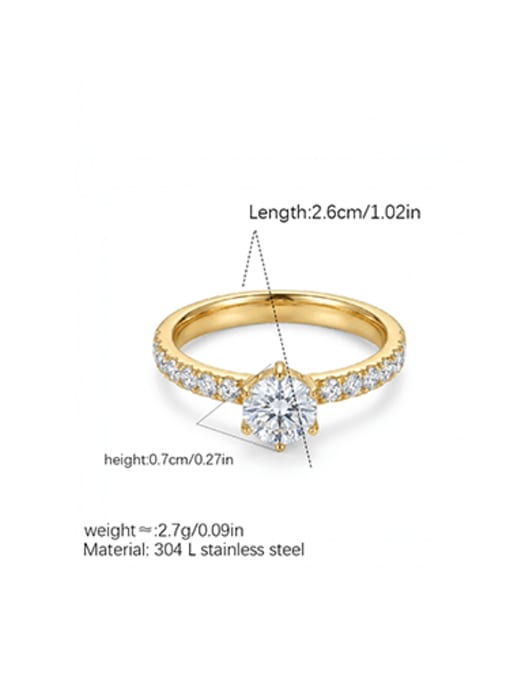 ELEGANT SHINY STAINLESS STEEL WHITE RING
