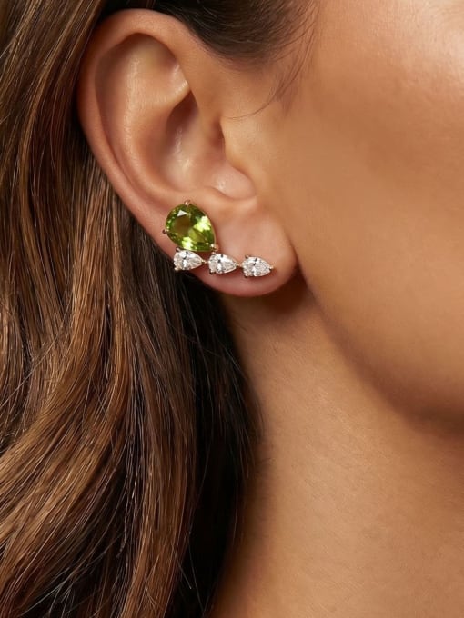 GREEN DROP ZIRCONIA EARRINGS