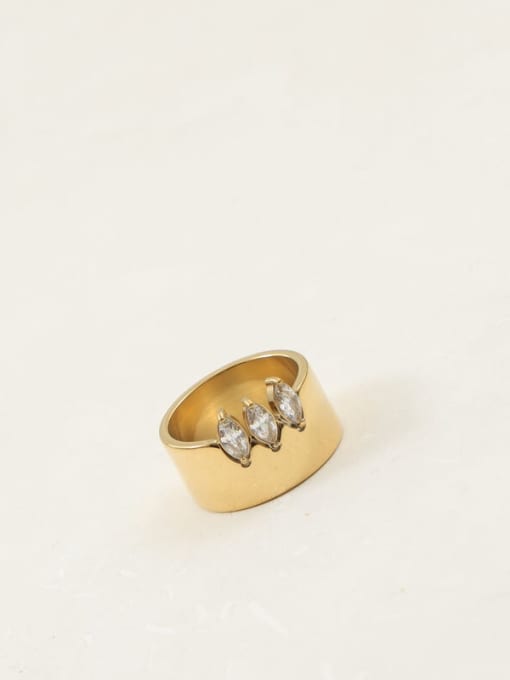 REFINED CUBIC ZIRCONIA & STEEL RING