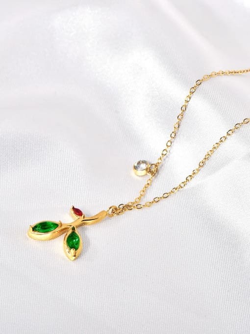 TITANIUM STEEL LEAF NECKLACE