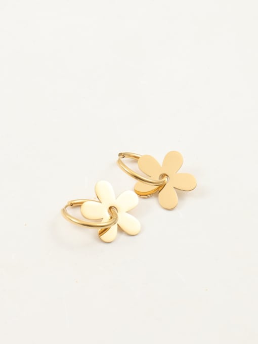CUTE TITANIUM STEEL FLOWER EARRINGS