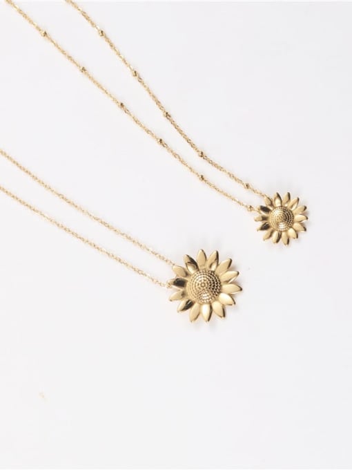 SUNFLOWER TITANIUM STEEL NECKLACE