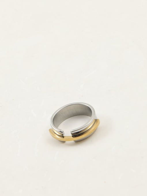SILVER & GOLDEN TITANIUM STEEL RING