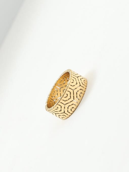 ECCENTRIC STEEL GEOMETRICAL GOLDEN RING