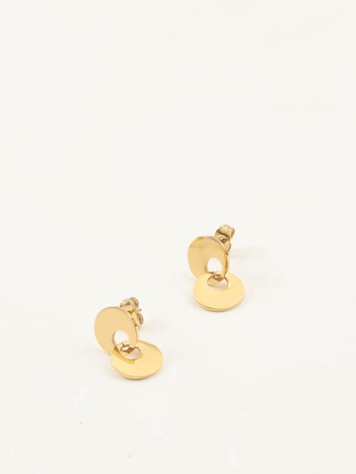 PRETTY & SIMPLE TITANIUM STEEL GOLDEN EARRINGS