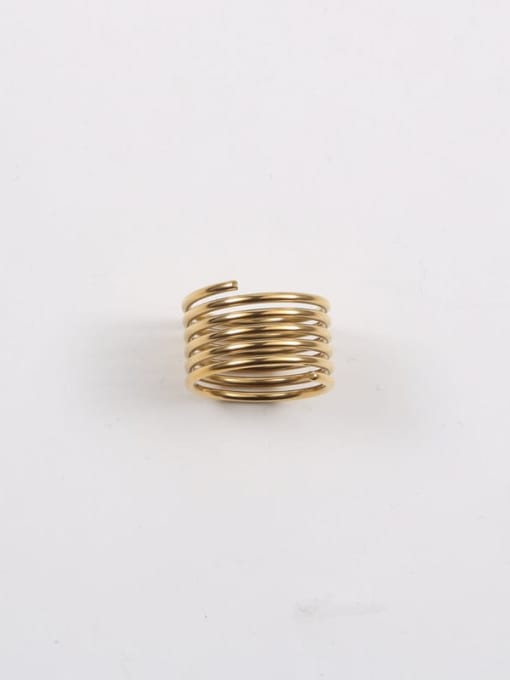 TITANIUM STEEL GOLDEN SPIRAL RING