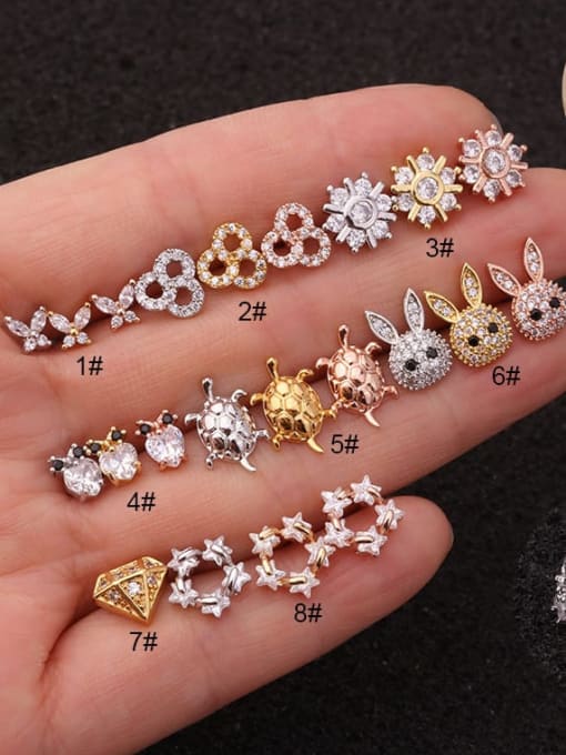 GOLDEN RABBIT STUD EARRING #6