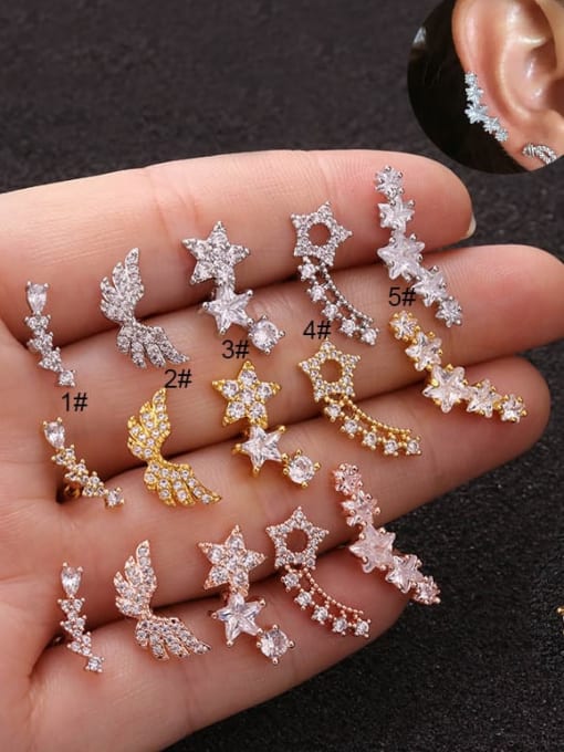 STEEL COLOR STUD EARRING #2