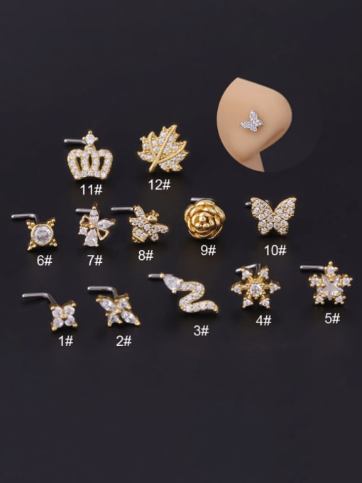 SOPHISTICATED GOLDEN BUTTERFLY NOSE STUD #10