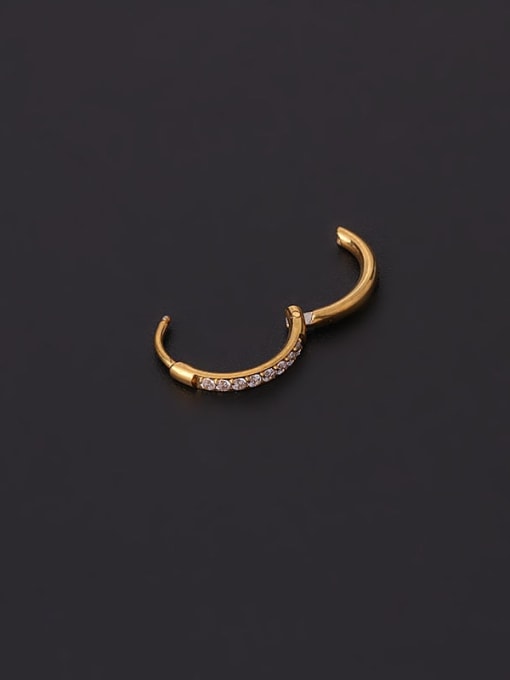 GOLD PLATED RHINESTONE SINGLE EARRING 8MM