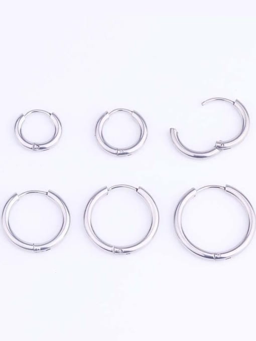 SIMPLE STAINLESS STEAL HOOP EARRING
