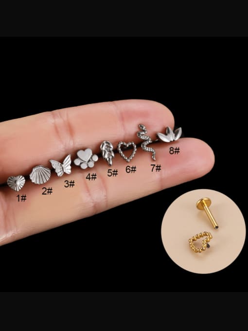 SHELL TITANIUM STEEL SINGLE EARRING #2