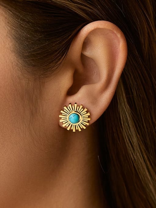 Turquoise Huggie Earrings