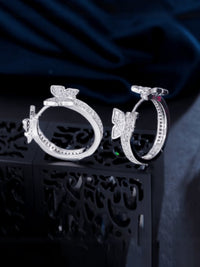 GORGEOUS SILVERY BUTTERFLY EARRINGS