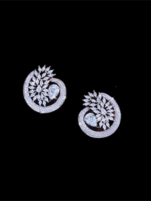 BIG WHITE SHINY ZIRCONIA EARRINGS