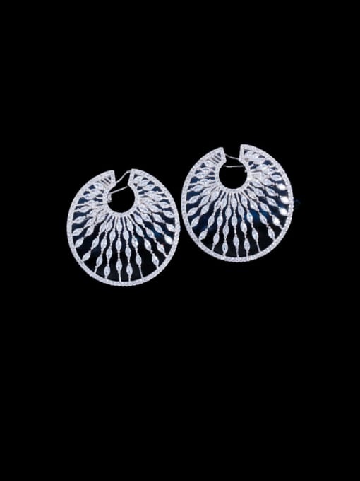 BIG WHITE CLUSTER EARRINGS