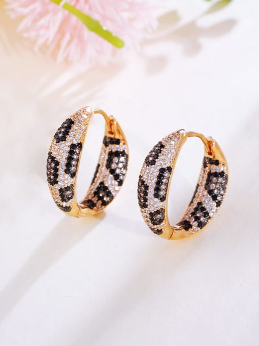 GOLD LEOPARD PRINT CUBIC ZIRCONIA EARRINGS