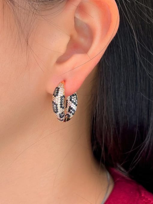 GOLD LEOPARD PRINT CUBIC ZIRCONIA EARRINGS