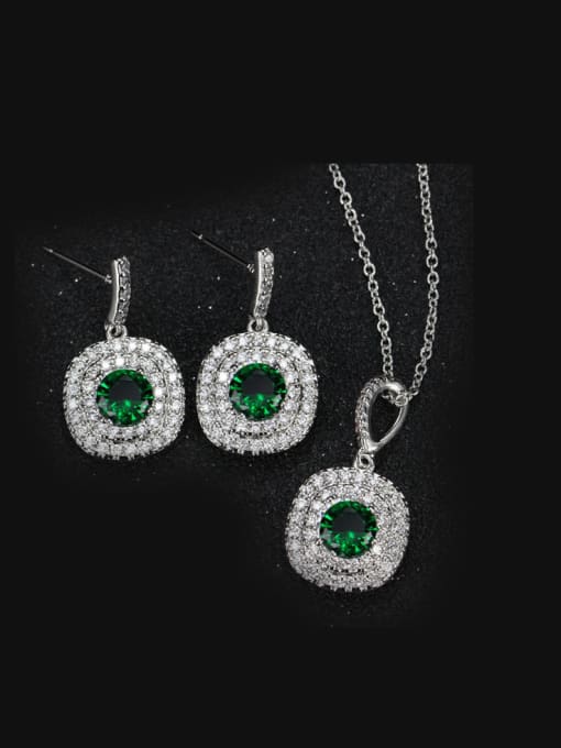 GREEN CRYSTAL SHINY SET