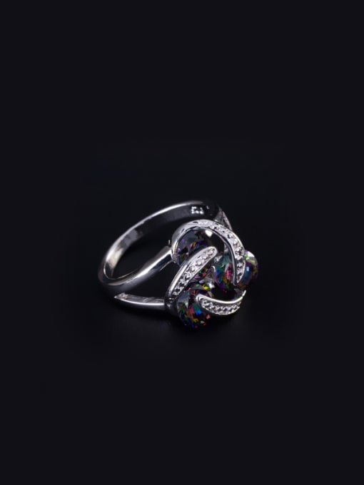 SOPHISTICATED PLATINUM PLATED ZIRCONIA RING