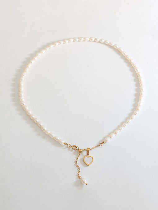 FRESHWATER PEARL HEART VINTAGE NECKLACE