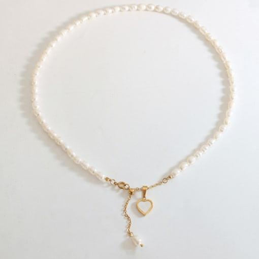 FRESHWATER PEARL HEART VINTAGE NECKLACE