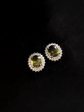 Green Cluster Earrings