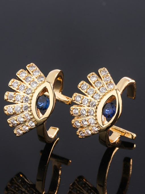 CUBIC ZIRCONIA EVIL EYE EARRINGS