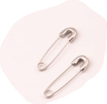SAFETY PIN SHAPED STEEL EARRINGS