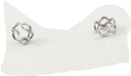 TITANIUM STEEL SILVERY CLIP EARRINGS