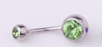 STAINLESS STEEL GREEN BELLY STUD