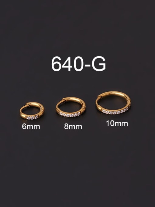 GOLD PLATED RHINESTONE SINGLE EARRING 8MM