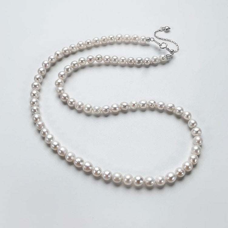 FRESHWATER PEARL WHITE SIMPLE NECKLACE