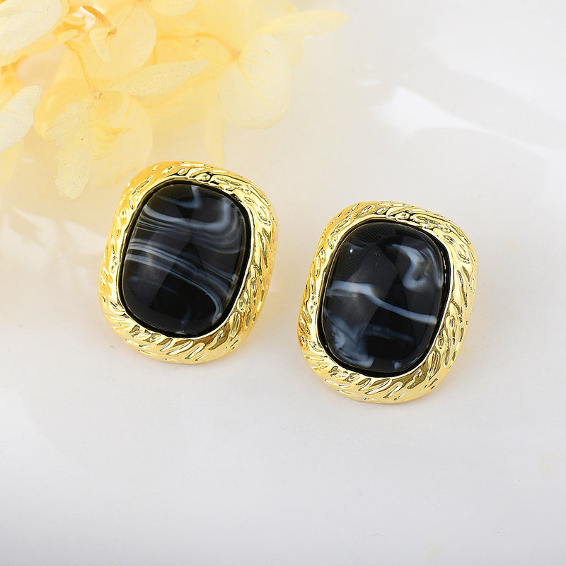 Black Resin Earrings