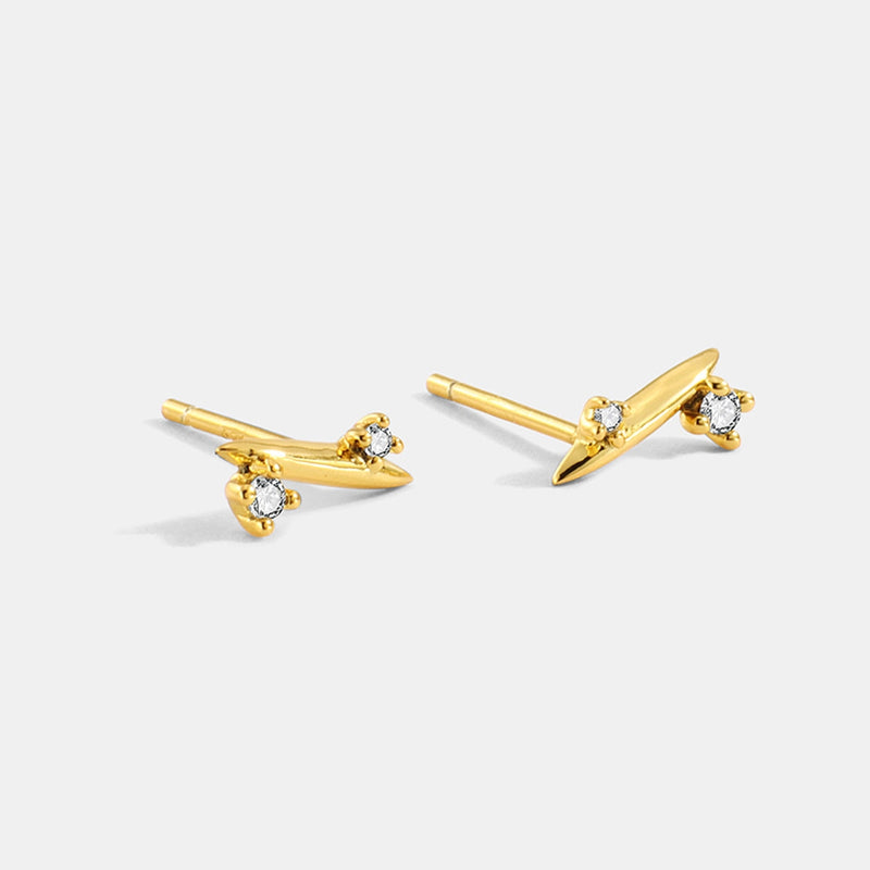 Little Golden Cubic Zirconia Earrings