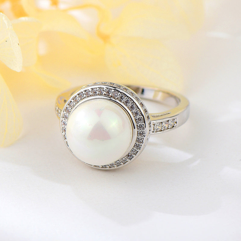 Vintage Shell Pearl Ring