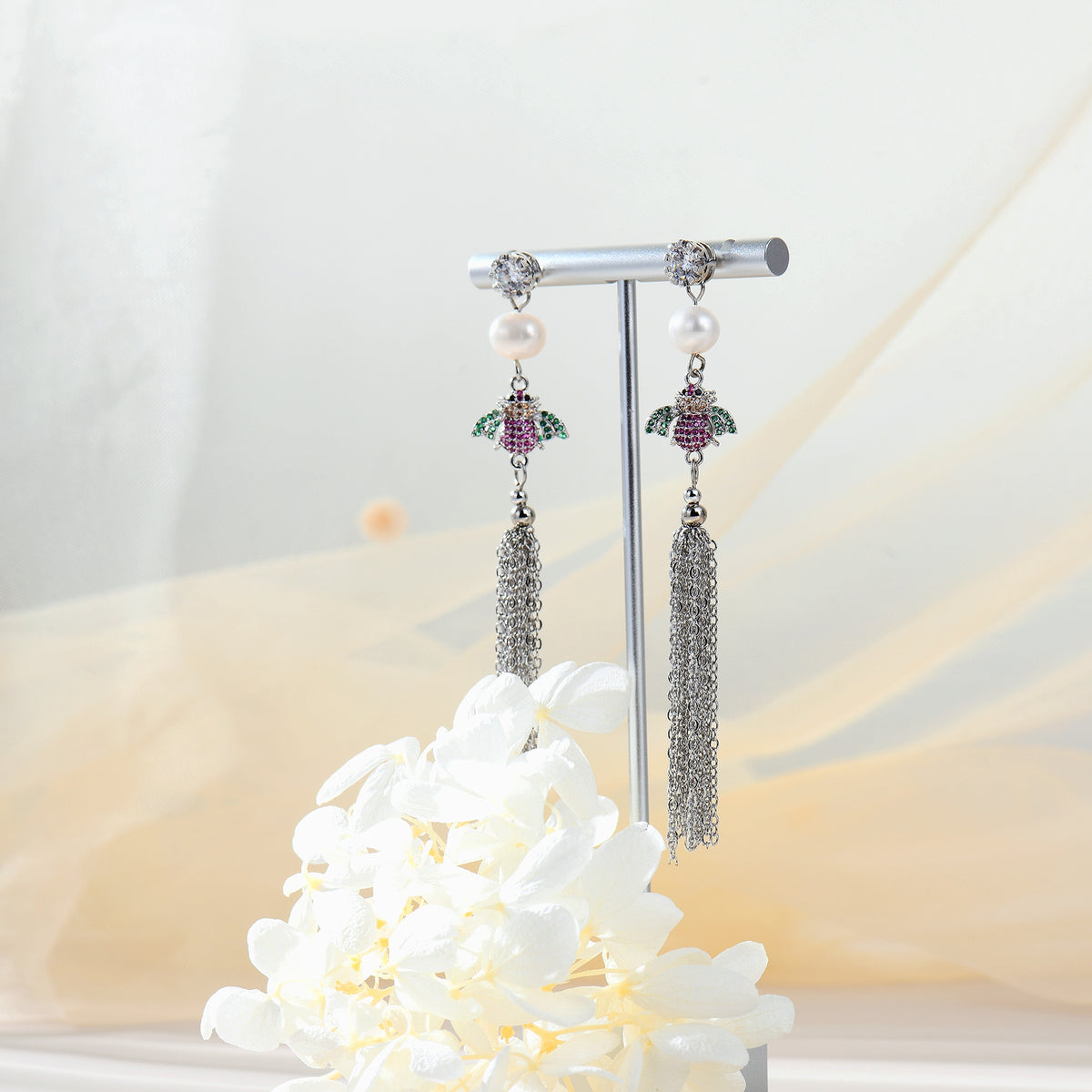 Long Fresh Water Pearl Earrings