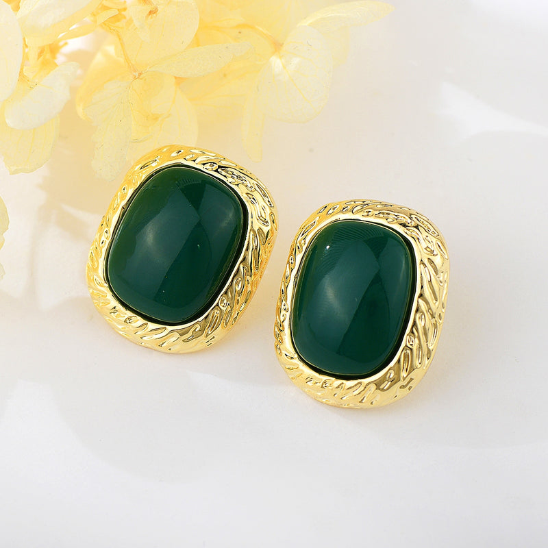 Green Resin Earrings