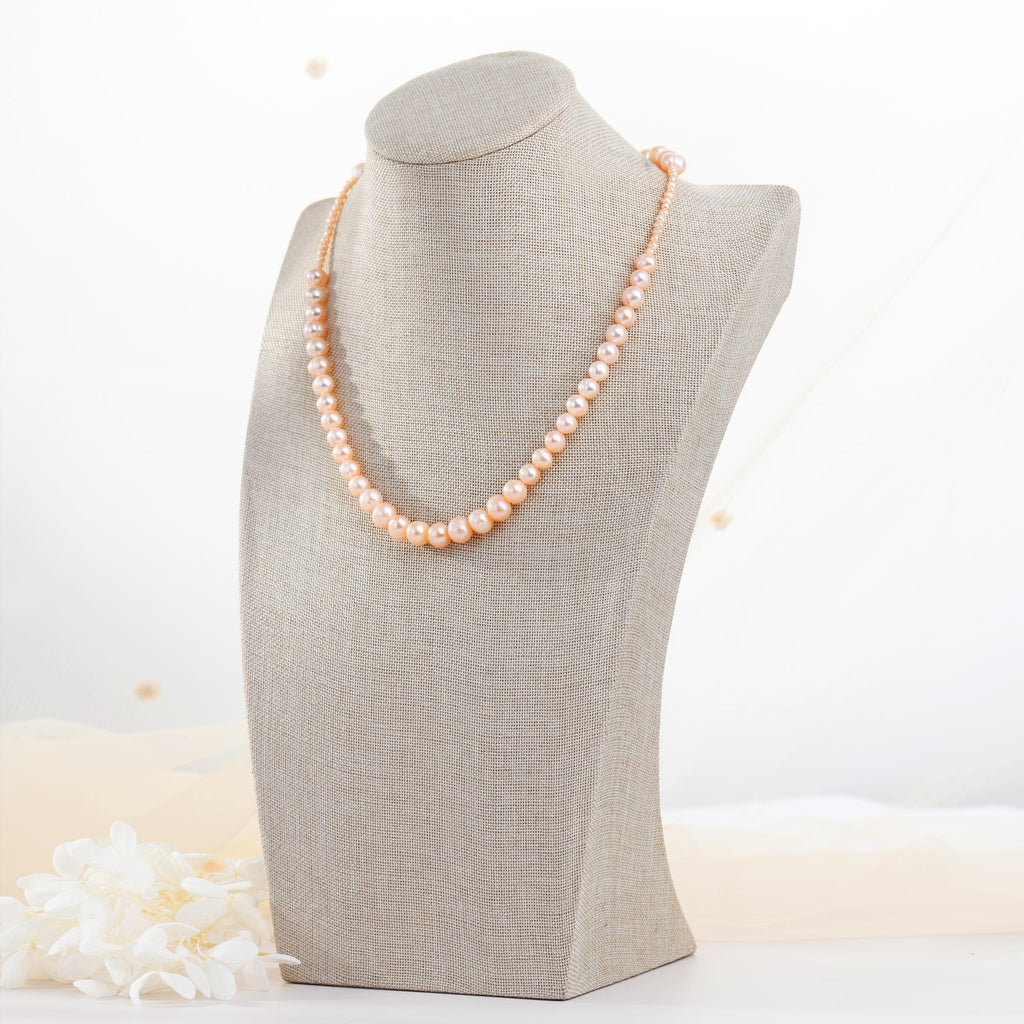 Simple Orange Fresh Water Pearl Necklace