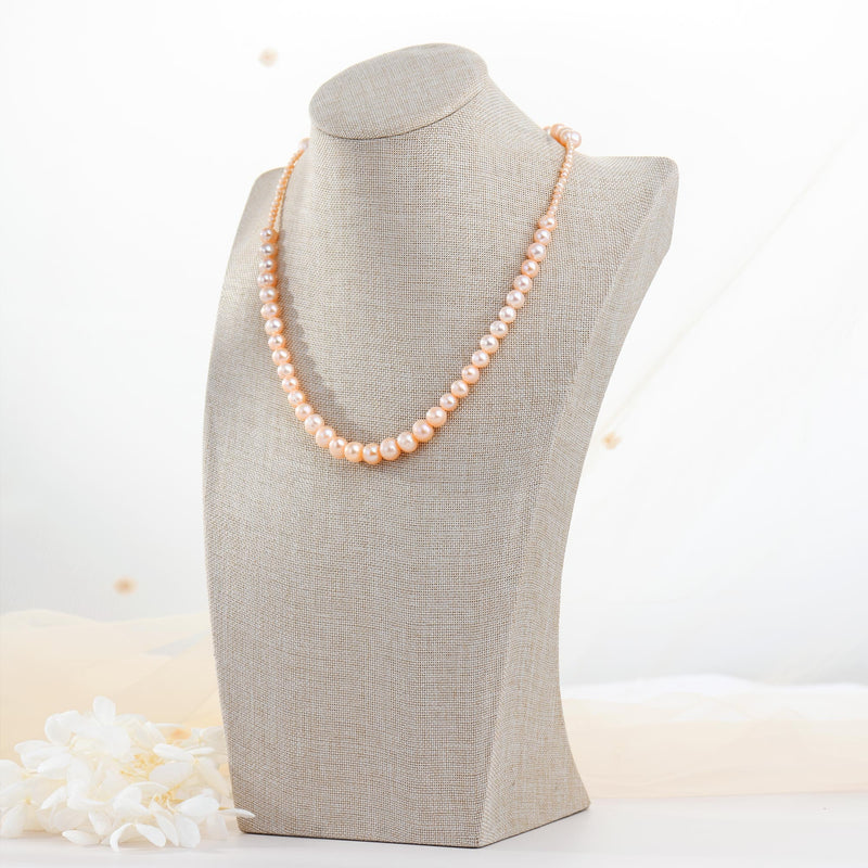 Simple Orange Fresh Water Pearl Necklace