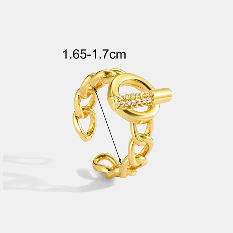 Chain Adjustable Golden Plated Ring
