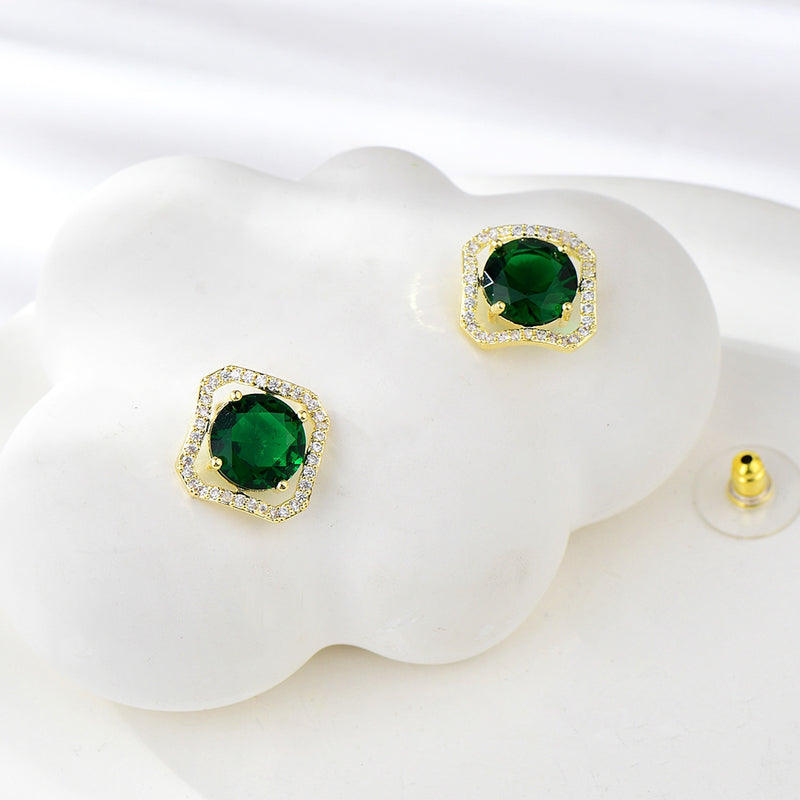 Attractive green small studs eaarings for you ocassions