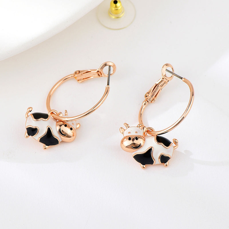 COW ROSE GOLD PLATED EARRINGS