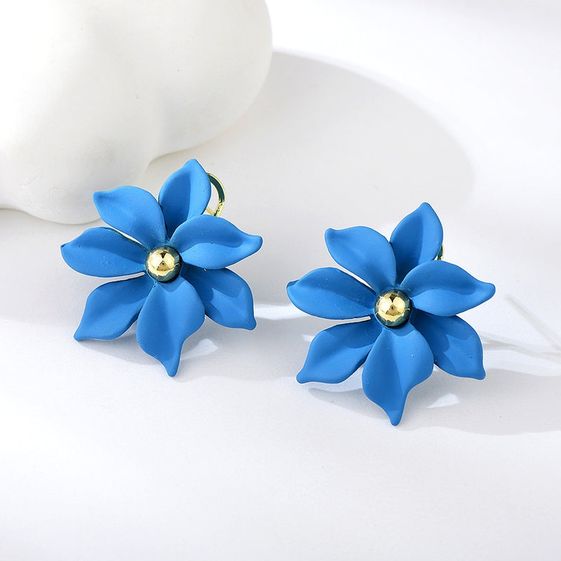 Blue Flowery Earrrings